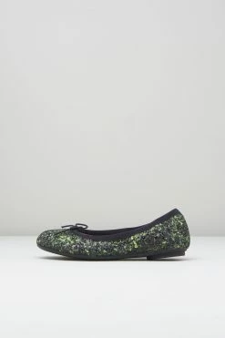 Best Sale 🔥 BLOCHSTORE-US 👧 Girls Helia Ballet Flats Green Black Glitter 😉