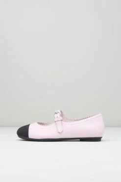 Cheapest 🔔 BLOCHSTORE-US 👧 Girls Cassiopeia Ballet Flats Pink Black Leather ⌛